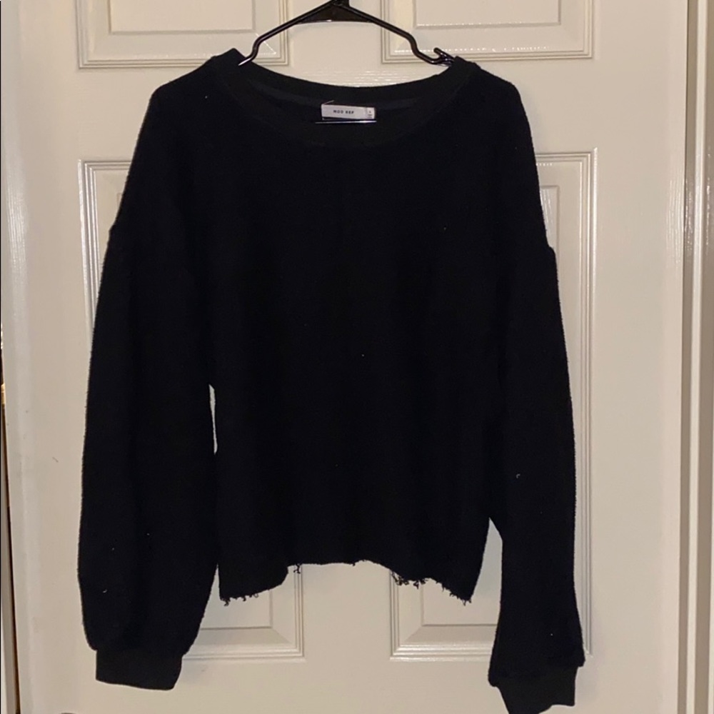 Black Distressed Mod Ref Sweater
